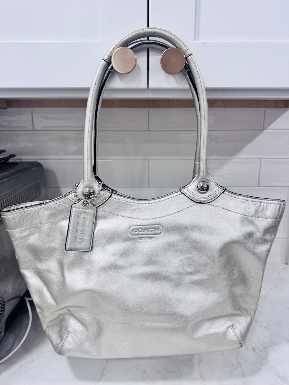 Coach Metallic Leather Legacy Bleecker Hobo Bag